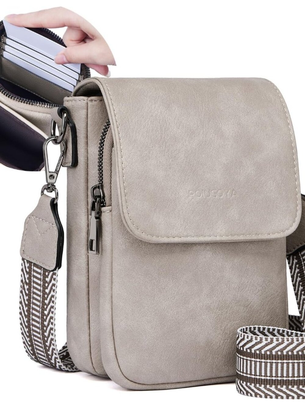 Small Vegan Leather Crossbody Purse for Women, Cell Phone Purse